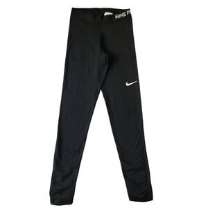 Nike Women Activewear Pants S Black Dri-Fit Yoga Legging Logo 26"Inseam 22”Waist